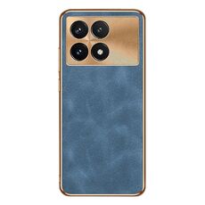 Per Xiaomi Redmi K70 Pro Custodia per telefono in pelle di agnello galvanica (blu)