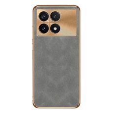 Per Xiaomi Redmi K70 Pro Custodia per telefono in pelle di agnello galvanica (grigio)