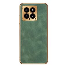 Per Xiaomi 14 Custodia per telefono in pelle di agnello galvanica (verde)