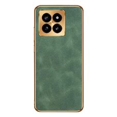 Per la custodia del telefono in pelle di agnello galvanica Xiaomi 14 Pro (verde)