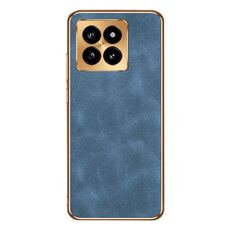 Per la custodia del telefono in pelle di agnello galvanica Xiaomi 14 Pro (blu)