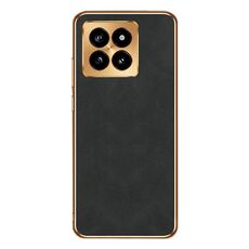 Per Xiaomi 14 Pro Custodia per telefono in pelle di agnello galvanica (nera)