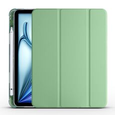 Per iPad Air 11 2024 Custodia smart tablet in pelle TPU 3 pieghe con slot per penna (verde Matcha)
