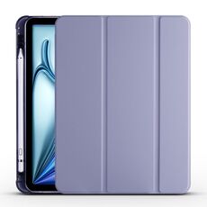 Per iPad Air 11 2024 Custodia smart tablet in pelle TPU 3 pieghe con slot per penna (viola lavanda)