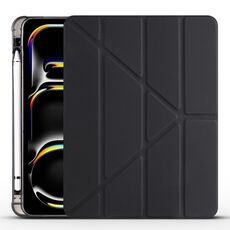 Per iPad Pro 11 2024 Custodia smart tablet pieghevole in pelle TPU con slot per penna (nero)