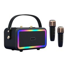 M3201 Altoparlante Bluetooth colorato portatile Home Retro Karaoke Altoparlante doppio microfono (nero)