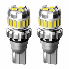 2 pezzi T10 3030 + 4014 18LED decodificatore a corrente costante indicatore luminoso luce di retromarcia (bianco)