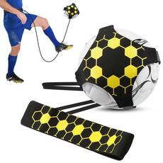 Soccer Kick Trainer Aiuto per l'allenamento di calcio solista con cintura regolabile per allenamento Juggle Band (esagonale)