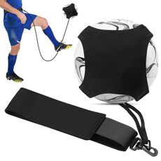 Aiuto per l'allenamento di calcio solista per allenatore di calcio con cintura regolabile per allenamento con fascia da giocoliere (nero)