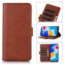 Per iPhone 16 Plus Custodia in pelle con texture mucca (marrone)
