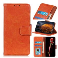 Custodia in pelle Nappa Texture per iPhone 16 Pro Max (arancione)