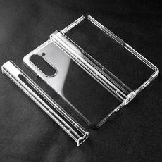Per Samsung Galaxy Z Fold6 3 in 1 Custodia protettiva antiurto trasparente per PC (nera)