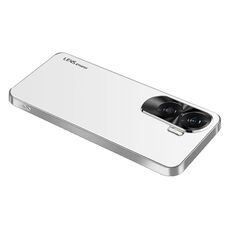 Custodia per telefono in acrilico galvanico satinato per Honor X50i AG (bianco argento)