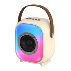 Subwoofer altoparlante Bluetooth colorato esterno portatile NR168D da 10 W (bianco crema)