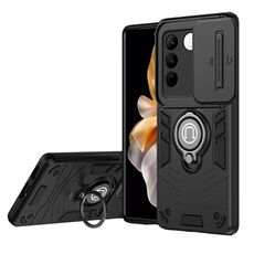 Custodia per telefono con supporto ad anello Camshield per vivo V27 / V27 Pro (nera)