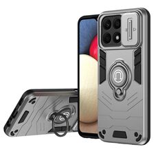 Custodia per telefono con supporto per anello Camshield per Honor X8b (grigio)