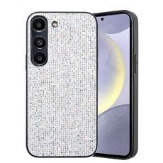 Per Samsung Galaxy S23+ 5G Custodia per telefono ibrida in TPU con polvere glitterata (bianca)