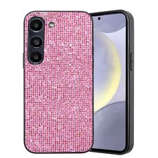 Per Samsung Galaxy S23 5G Custodia per telefono PC ibrida in TPU con polvere glitterata (rosa)