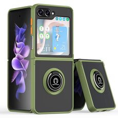Per Samsung Galaxy Z Flip6 Q Shadow 1 serie TPU + custodia per PC con anello (verde militare)