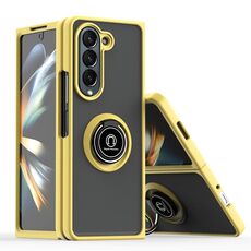 Per Samsung Galaxy Z Fold6 Q Shadow 1 Series Custodia in TPU + PC con anello (giallo)