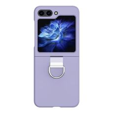Per Samsung Galaxy Z Flip6 Custodia per telefono pieghevole in silicone Skin Feel con anello (viola)
