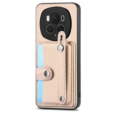 Per Honor Magic6 Pro 5G Polsino Cavalletto Porta carte Portafoglio Cover posteriore Custodia per telefono con coltello per utensili (Kaki)