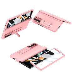 Per Samsung Galaxy Z Fold6 5G Custodia per telefono pieghevole in pelle con membrana integrata e cerniera integrata (rosa)