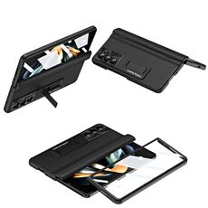 Per Samsung Galaxy Z Fold6 5G Custodia per telefono pieghevole in pelle con cerniera integrata con membrana a conchiglia (Nero)