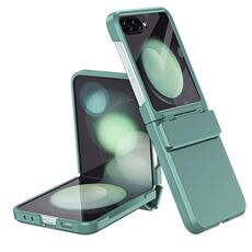 Custodia per telefono antiurto con cerniera integrale per Samsung Galaxy Z Flip6 5G Diamond Case-film (verde)