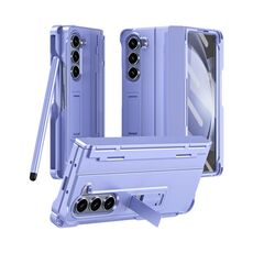 Per Samsung Galaxy Z Fold6 5G Diamond Case-film Cerniera integrale Custodia antiurto per telefono con penna (Viola)