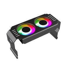 Desktop ARGB Memory Cooler PWM Controllo della temperatura Doppia ventola, per DDR / DDR2 / DDR3 / DDR4 / DDR5 (Nero)