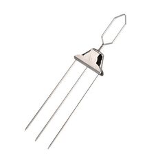 Spiedini per barbecue in acciaio inossidabile a 3 vie Forchetta per barbecue semiautomatica