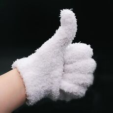 Guanti in velluto di corallo di noce con vassoio di polpa di porcellana addensato, colore: bianco normale
