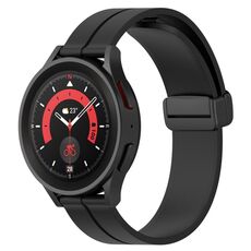 Per Huawei Watch GT2 42mm 20mm Cinturino in silicone con chiusura magnetica in tinta unita (nero)