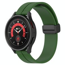 Per Huawei Watch GT2 42mm 20mm Cinturino in silicone con chiusura magnetica in tinta unita (verde militare)