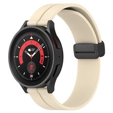Per Huawei Watch GT2 42mm 20mm Cinturino in silicone con chiusura magnetica in tinta unita (beige)