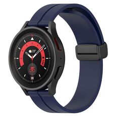Per Huawei Watch GT2 42mm 20mm Cinturino in silicone con chiusura magnetica in tinta unita (blu notte)