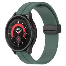 Per Huawei Watch 2 Cinturino per orologio in silicone con chiusura magnetica in tinta unita da 20 mm (verde oliva)