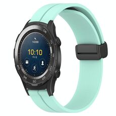Per Huawei Watch 2 Cinturino per orologio in silicone con chiusura magnetica in tinta unita da 20 mm (verde acqua)