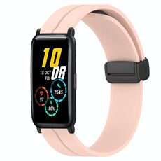Cinturino per orologio in silicone con chiusura magnetica a tinta unita For Honor Watch ES 20 mm (rosa)