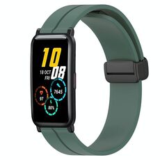 Cinturino per orologio in silicone con chiusura magnetica a tinta unita For Honor Watch ES 20 mm (verde oliva)