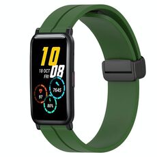 Cinturino per orologio in silicone con chiusura magnetica a tinta unita For Honor Watch ES 20 mm (verde militare)
