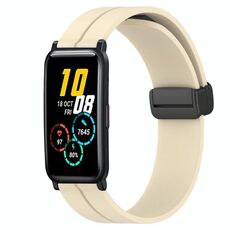 Cinturino per orologio in silicone con chiusura magnetica a tinta unita For Honor Watch ES 20 mm (beige)
