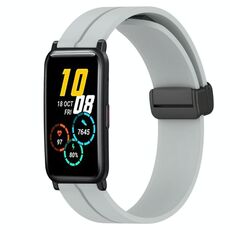 Cinturino per orologio in silicone con chiusura magnetica a tinta unita For Honor Watch ES 20 mm (grigio)