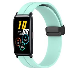 Cinturino per orologio in silicone con chiusura magnetica a tinta unita For Honor Watch ES 20 mm (verde acqua)