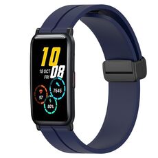 Cinturino per orologio in silicone con chiusura magnetica a tinta unita For Honor Watch ES 20 mm (blu notte)