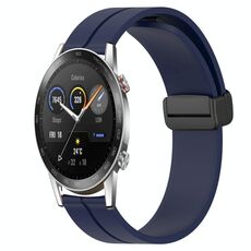 For Honor Magic Watch2 42mm 20mm Cinturino in silicone con chiusura magnetica a tinta unita (blu notte)
