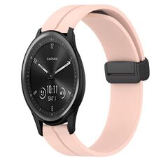 Per Garmin Vivomove Sport 20mm Cinturino in silicone con chiusura magnetica in tinta unita (rosa)