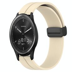 Per Garmin Vivomove Sport 20mm cinturino in silicone con chiusura magnetica in tinta unita (beige)