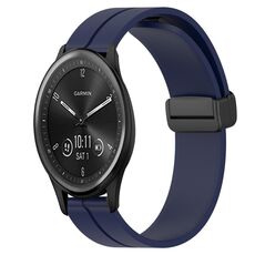 Per Garmin Vivomove Sport 20mm Cinturino in silicone con chiusura magnetica in tinta unita (blu notte)